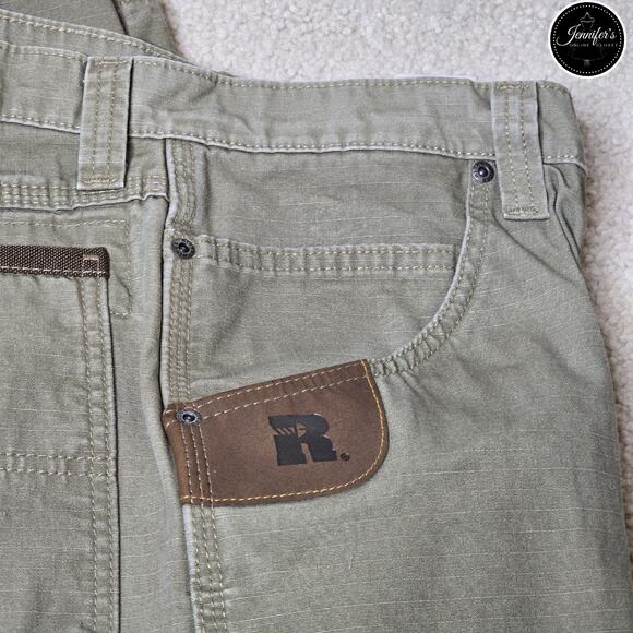 Riggs Workwear by Wrangler Men's Loden (Green) Relaxed Fit Ripstop Pants 40 x 30 - Picture 6 of 12